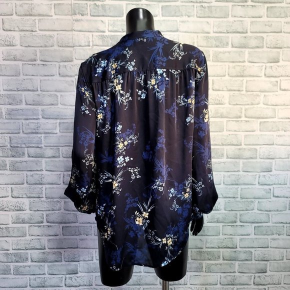 EQUIPMENT Womens M Cornelia Floral Print Silky‎ Polyester Blouse Eclipse Floral - Picture 7 of 9